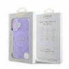 Guess Saffiano Peony Stamp MagSafe puzdro pre Apple iPhone 16, fialové