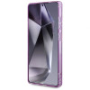 Guess Glitter Flowers Triangle Buttons MagSafe puzdro pre Samsung Galaxy S25 Ultra, fialové