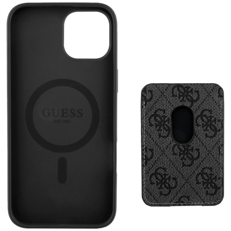 Guess 4G Stripes MagSafe Wallet puzdro pre Apple iPhone 15, čierne