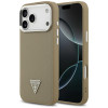 Guess Grained Triangle Logo MagSafe tvrdé puzdro pre Apple iPhone 17 Pro Max, hnedé