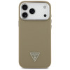 Guess Grained Triangle Logo MagSafe tvrdé puzdro pre Apple iPhone 17 Pro Max, hnedé