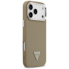 Guess Grained Triangle Logo MagSafe tvrdé puzdro pre Apple iPhone 17 Pro Max, hnedé