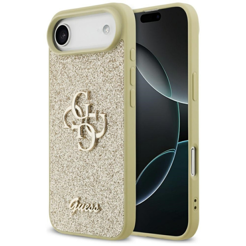 Pevné puzdro Guess Fixed Glitter Big 4G pre Apple iPhone Air, zlaté