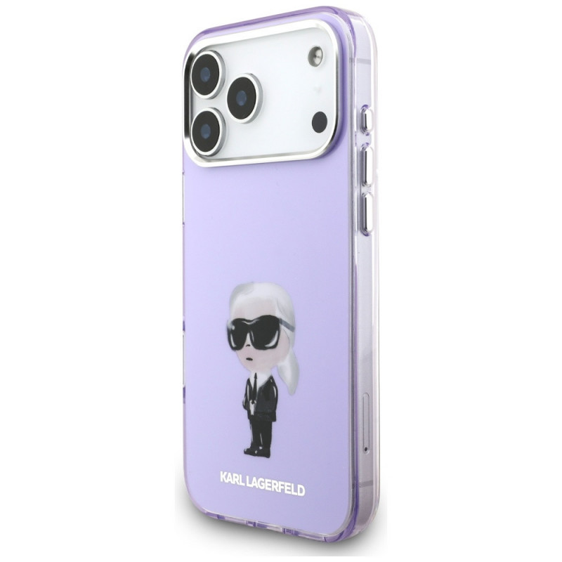 Karl Lagerfeld KLD22568 IML Aquarelle Karl & Choupette & Logo MagSafe puzdro pre Apple iPhone 17 Pro Max, fialové