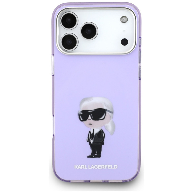 Karl Lagerfeld KLD22568 IML Aquarelle Karl & Choupette & Logo MagSafe puzdro pre Apple iPhone 17 Pro Max, fialové