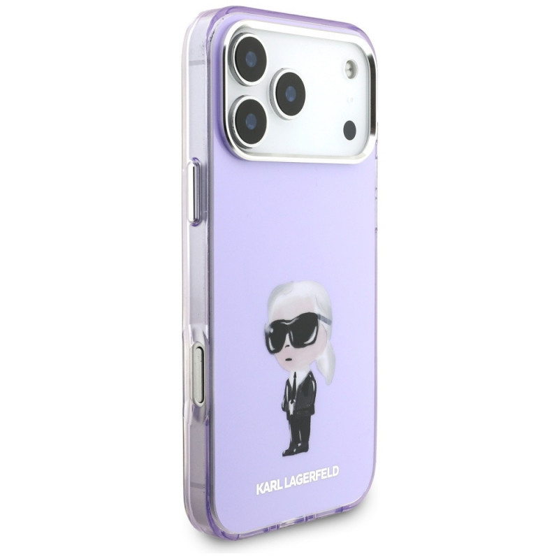 Karl Lagerfeld KLD22568 IML Aquarelle Karl & Choupette & Logo MagSafe puzdro pre Apple iPhone 17 Pro Max, fialové