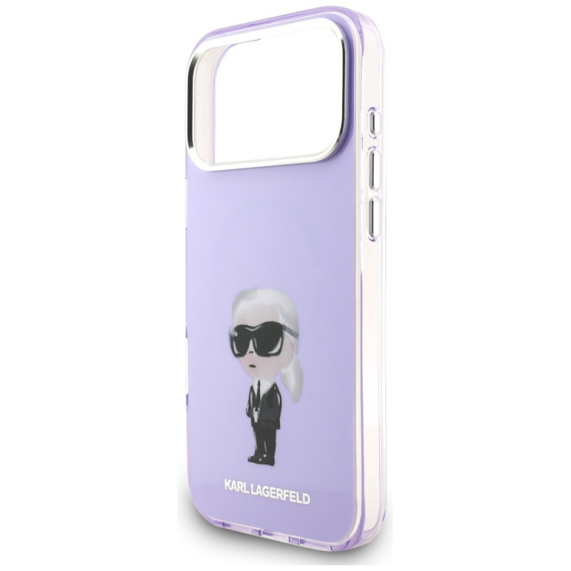 Karl Lagerfeld KLD22568 IML Aquarelle Karl & Choupette & Logo MagSafe puzdro pre Apple iPhone 17 Pro Max, fialové