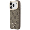 Guess 4G PU Triangle Logo & Stand Camera MagSafe puzdro pre Apple iPhone 18 Pro Max / 17 Pro Max, hnedé