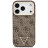 Guess 4G PU Triangle Logo & Stand Camera MagSafe puzdro pre Apple iPhone 18 Pro Max / 17 Pro Max, hnedé