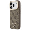 Guess 4G PU Triangle Logo & Stand Camera MagSafe puzdro pre Apple iPhone 18 Pro / 17 Pro, hnedé