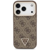 Guess 4G PU Triangle Logo & Stand Camera MagSafe puzdro pre Apple iPhone 18 Pro / 17 Pro, hnedé