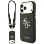 Guess 4G Big 4G Classic Logo Big Strap Metal Buttons puzdro s popruhom pre Apple iPhone 18 Pro / 17 Pro, čierne