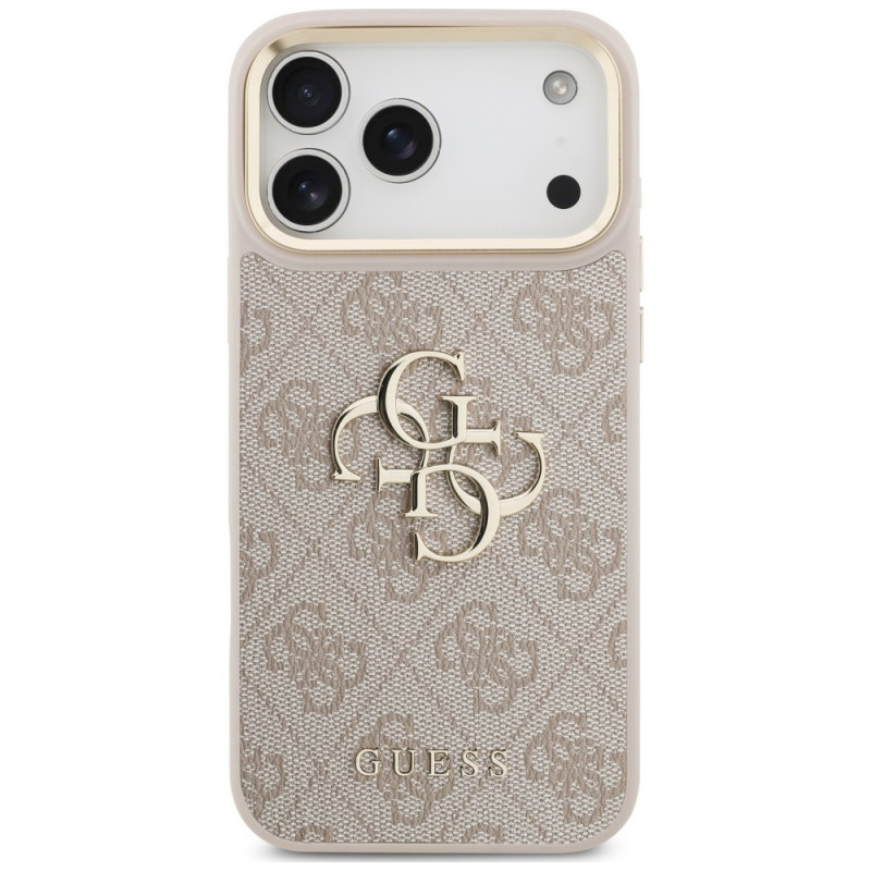 Guess 4G Big 4G Classic Logo Big Strap Metal Buttons puzdro s popruhom pre Apple iPhone 18 Pro / 17 Pro, ružové
