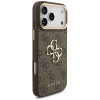 Guess 4G Big 4G Classic Logo Big Strap Metal Buttons puzdro s popruhom pre Apple iPhone 18 Pro Max / 17 Pro Max, hnedé