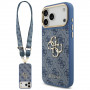 Guess 4G Big 4G Classic Logo Big Strap Metal Buttons puzdro s remienkom pre Apple iPhone 18 Pro Max / 17 Pro Max, modré