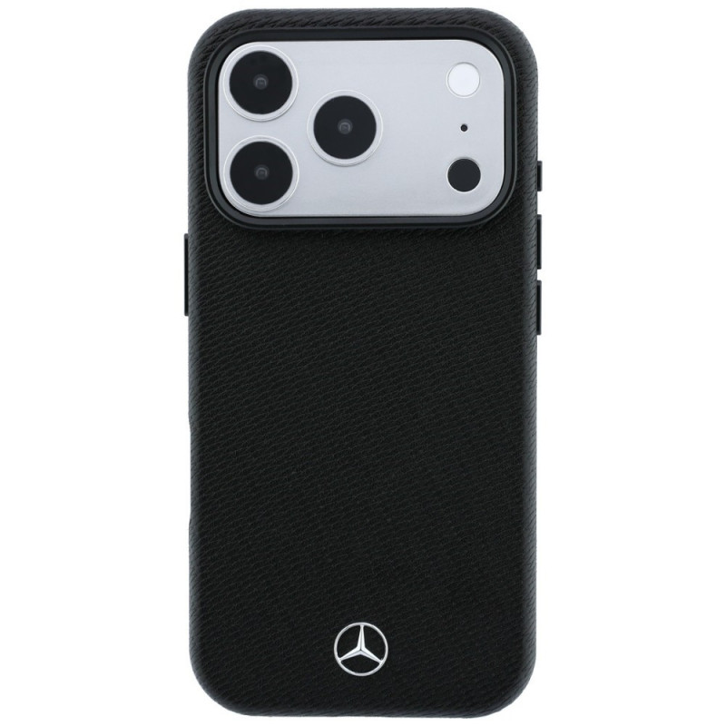 Mercedes-Benz puzdro Grill Pattern s kartovou peňaženkou z kože MagSafe pre Apple iPhone 18 Pro Max / 17 Pro Max, čierne