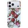 Guess GUE6026 Blossom Roses Print MagSafe puzdro pre Apple iPhone 18 Pro / 17 Pro, modré