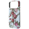 Guess GUE6026 Blossom Roses Print MagSafe puzdro pre Apple iPhone 18 Pro / 17 Pro, modré