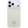 Guess GUE005545 Grained Round Strass Logo MagSafe puzdro pre Apple iPhone 18 Pro / 17 Pro, béžové