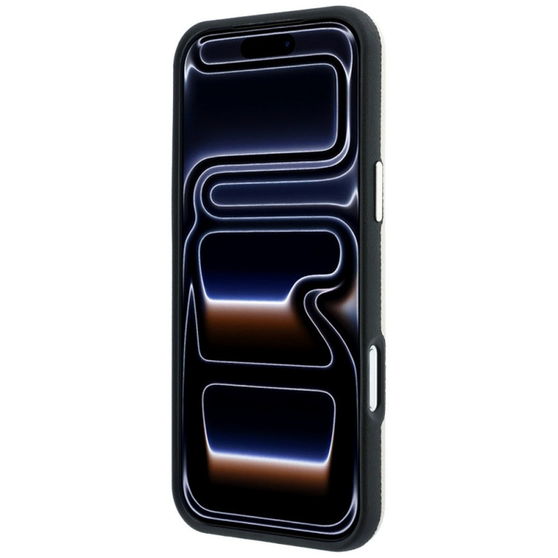 Guess GUE005545 Grained Round Strass Logo MagSafe puzdro pre Apple iPhone 18 Pro / 17 Pro, béžové