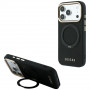 Guess Ring Stand 360 Grained Classic Logo MagSafe puzdro pre Apple iPhone 18 Pro / 17 Pro, čierne