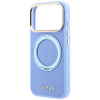 Guess Ring Stand 360 Grained Classic Logo MagSafe puzdro pre Apple iPhone 18 Pro Max / 17 Pro Max, svetlomodré