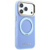 Guess Ring Stand 360 Grained Classic Logo MagSafe puzdro pre Apple iPhone 18 Pro / 17 Pro, svetlomodré