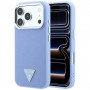 Guess Grained Triangle Logo MagSafe pevné puzdro pre Apple iPhone 18 Pro / 17 Pro, modré