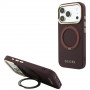 Guess Ring Stand 360 Grained Classic Logo MagSafe puzdro pre Apple iPhone 18 Pro / 17 Pro, bordová