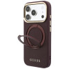 Guess Ring Stand 360 Grained Classic Logo MagSafe puzdro pre Apple iPhone 18 Pro / 17 Pro, bordová