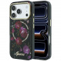 Guess GUE6042 IML Glitter Blossom Roses MagSafe pevné puzdro pre Apple iPhone 18 Pro Max / 17 Pro Max, čierne