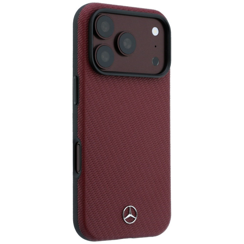 Mercedes-Benz puzdro Grill Pattern s kartovou peňaženkou z kože MagSafe pre Apple iPhone 18 Pro Max / 17 Pro Max, čierna