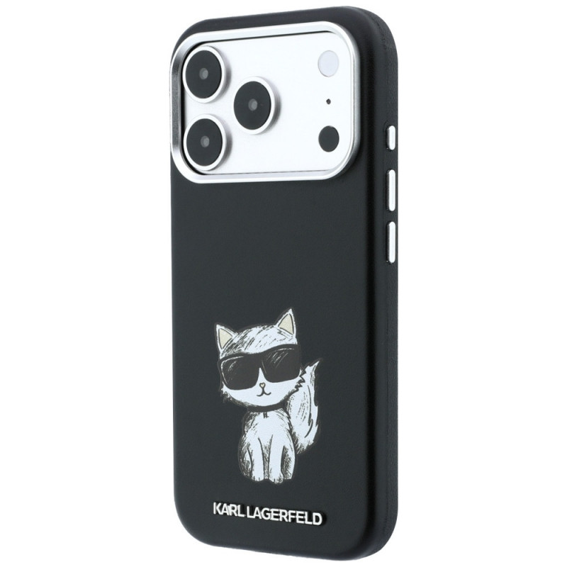 Karl Lagerfeld Puzdro Smooth Choupette Sketch MagSafe pre Apple iPhone 18 Pro Max / 17 Pro Max, čierne