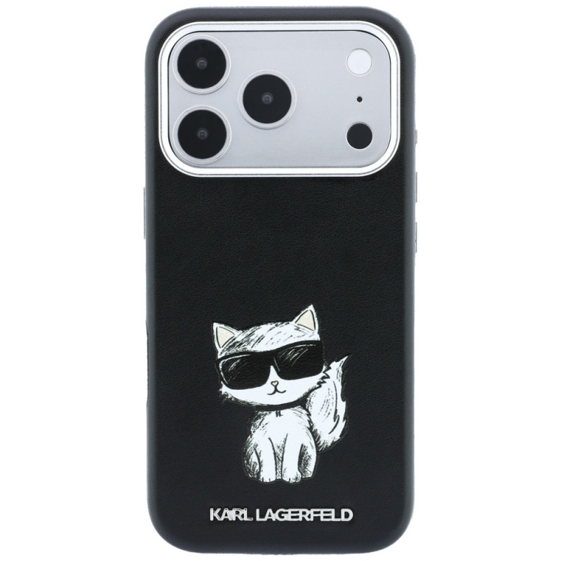 Karl Lagerfeld Puzdro Smooth Choupette Sketch MagSafe pre Apple iPhone 18 Pro Max / 17 Pro Max, čierne