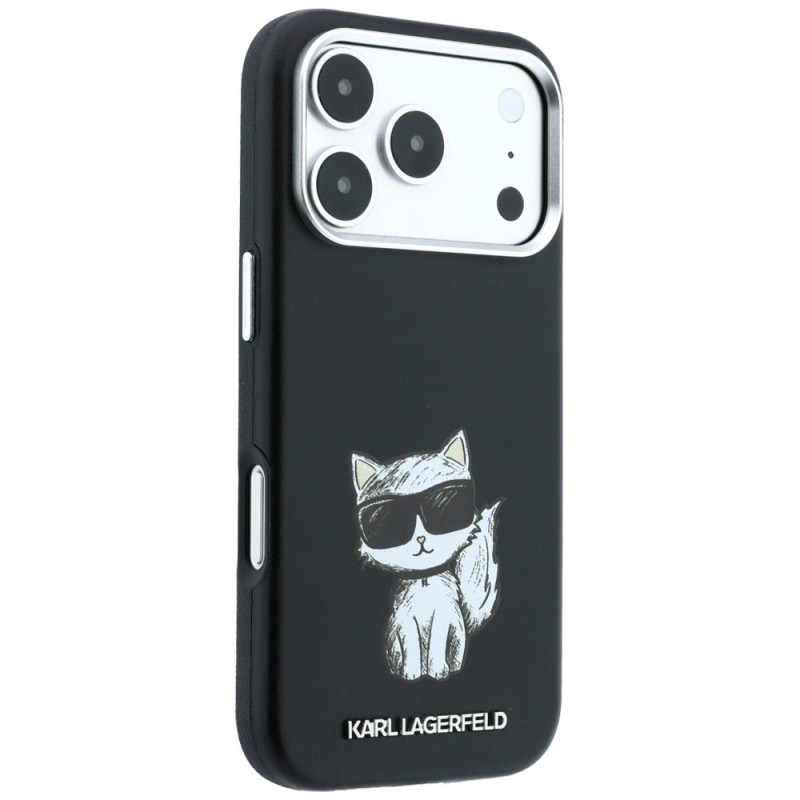 Karl Lagerfeld Puzdro Smooth Choupette Sketch MagSafe pre Apple iPhone 18 Pro Max / 17 Pro Max, čierne