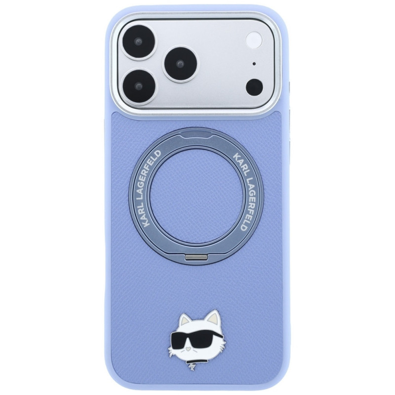 Karl Lagerfeld with Ring Stand 360 Choupette Head Pin MagSafe puzdro pre Apple iPhone 18 Pro Max / 17 Pro Max, svetlomodré (KF003220)