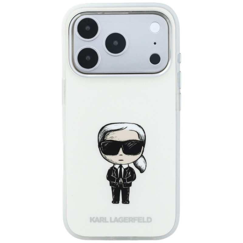 Karl Lagerfeld IML Ikonik Sketch Print MagSafe puzdro pre Apple iPhone 18 Pro Max / 17 Pro Max, béžové (KLD22794)