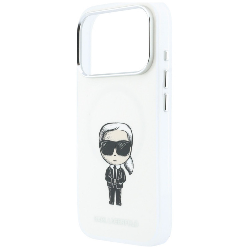 Karl Lagerfeld IML Ikonik Sketch Print MagSafe puzdro pre Apple iPhone 18 Pro Max / 17 Pro Max, béžové (KLD22794)