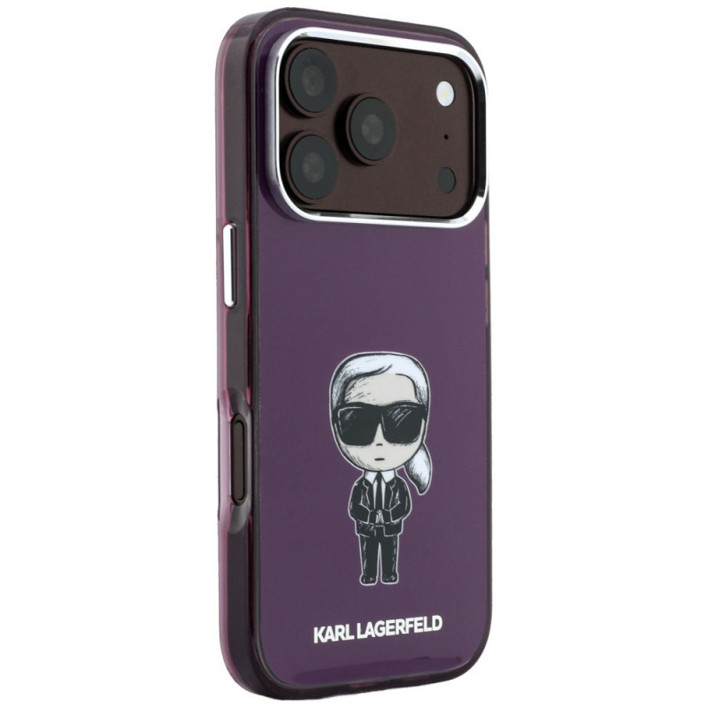 Karl Lagerfeld IML Ikonik Sketch Print MagSafe puzdro pre Apple iPhone 18 Pro / 17 Pro, burgundy