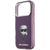 Karl Lagerfeld IML Ikonik Sketch Print MagSafe puzdro pre Apple iPhone 18 Pro / 17 Pro, burgundy