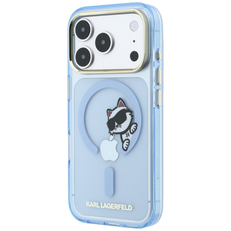 Karl Lagerfeld Peekaboo Logo MagSafe puzdro pre Apple iPhone 18 Pro Max / 17 Pro Max, modré