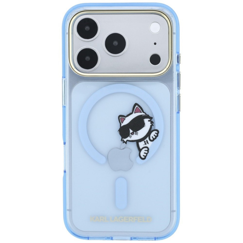 Karl Lagerfeld Peekaboo Logo MagSafe puzdro pre Apple iPhone 18 Pro Max / 17 Pro Max, modré