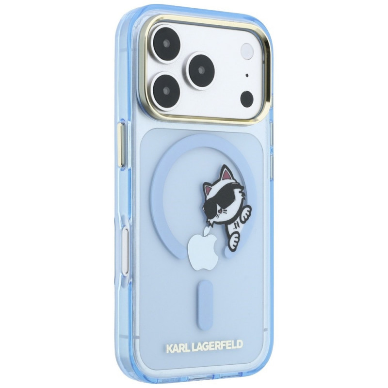 Karl Lagerfeld Peekaboo Logo MagSafe puzdro pre Apple iPhone 18 Pro Max / 17 Pro Max, modré