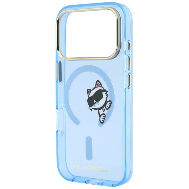 Karl Lagerfeld Peekaboo Logo MagSafe puzdro pre Apple iPhone 18 Pro Max / 17 Pro Max, modré