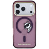 Karl Lagerfeld Peekaboo Logo MagSafe puzdro pre Apple iPhone 18 Pro / 17 Pro, burgundy