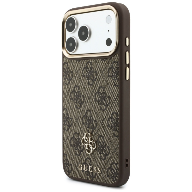Guess 4G puzdro s peňaženkou, MagSafe, pre Apple iPhone 18 Pro / 17 Pro, hnedé