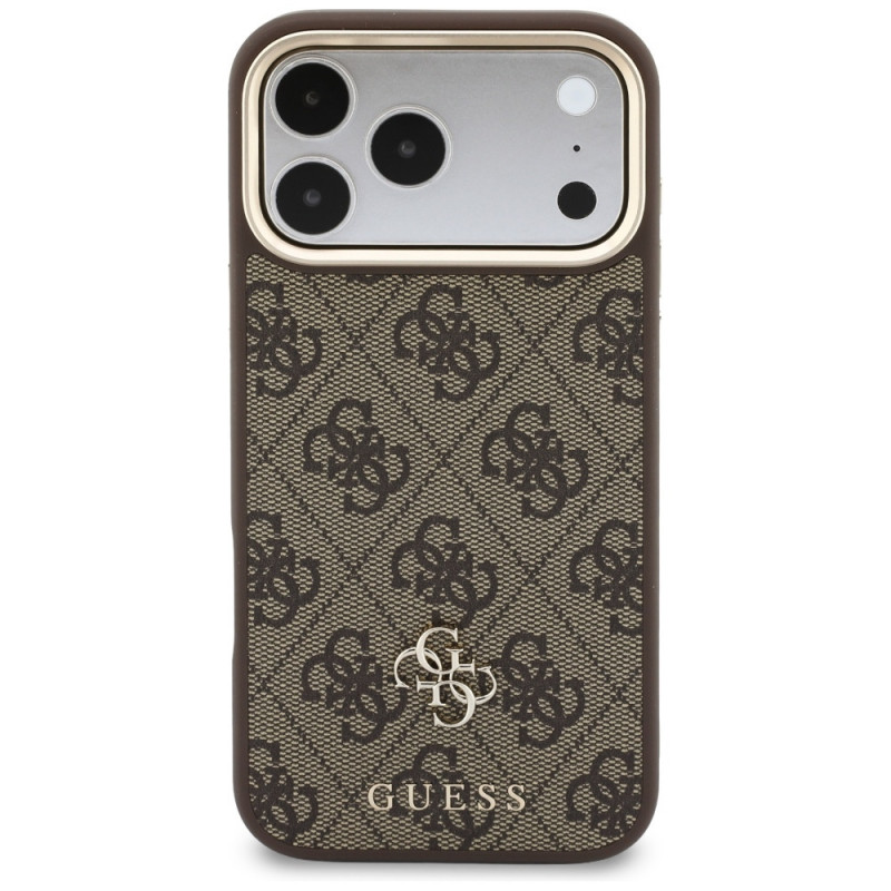 Guess 4G puzdro s peňaženkou, MagSafe, pre Apple iPhone 18 Pro / 17 Pro, hnedé