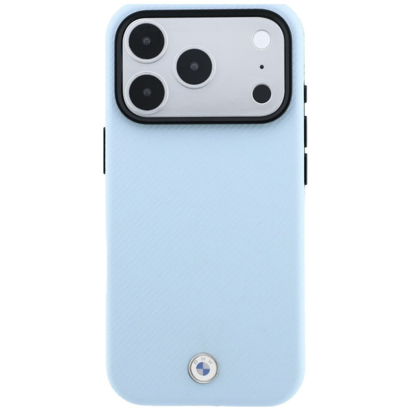 BMW Kevlar Metal Logo MagSafe puzdro pre Apple iPhone 18 Pro / 17 Pro, modré