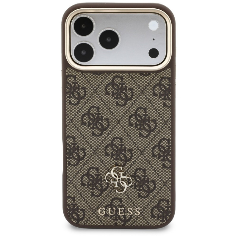 Guess 4G puzdro s peňaženkou a šnúrkou, MagSafe, pre Apple iPhone 18 Pro Max / 17 Pro Max, hnedé