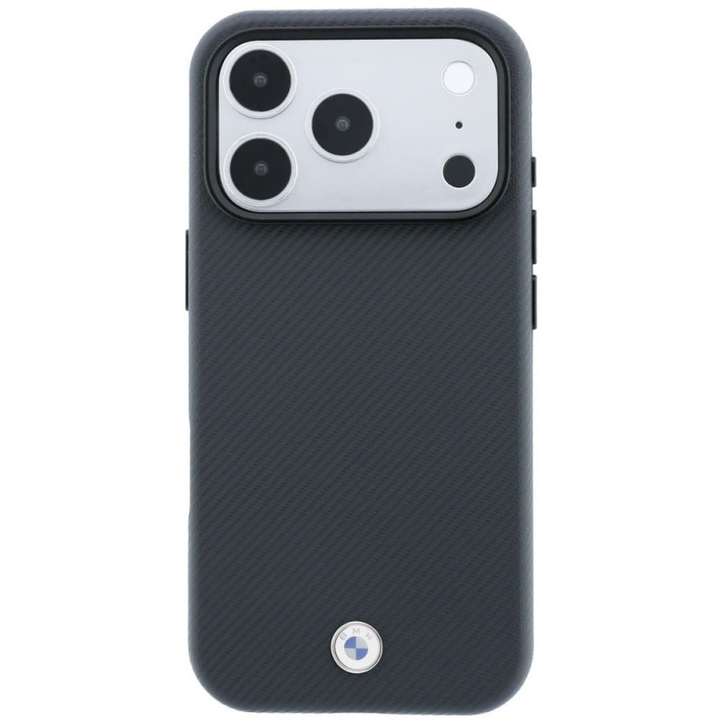 BMW Kevlar Metal Logo MagSafe puzdro pre Apple iPhone 18 Pro / 17 Pro, antracitové